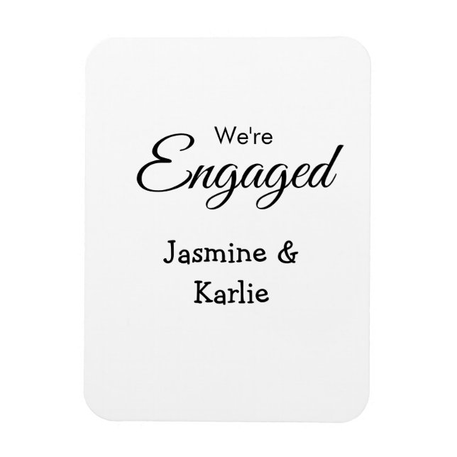 Magnet Flexible Nous sommes un couple fiancé nom romantique simple (Vertical)