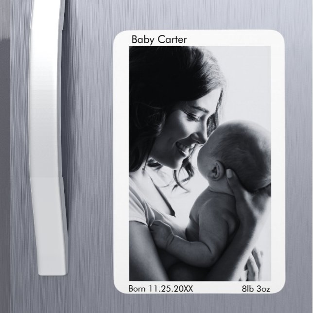 Magnet Flexible Nouveau Faire-part de naissance bébé - Réfrigérate (Birth Announcement New Baby)