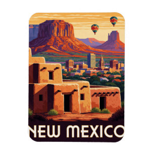 Magnet Flexible Nouveau-Mexique États-Unis Villes en Adobe et Voya