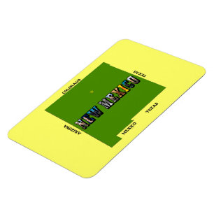 Magnet Flexible Nouveau Mexique Plan Plan Texte Photo
