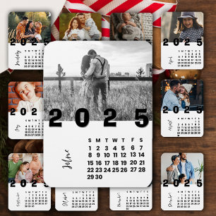 Magnet Flexible Nouvel An 2025 Juin Calendrier Photo de famille