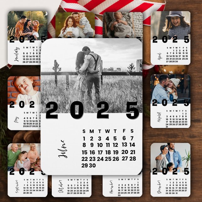 Magnet Flexible Nouvel An 2025 Juin Calendrier Photo de famille (New Year 2025 June Calendar Family Photo Magnet)