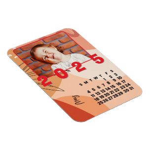 Magnet Flexible Nouvel an 2025 Mois du calendrier mai Photo de fam
