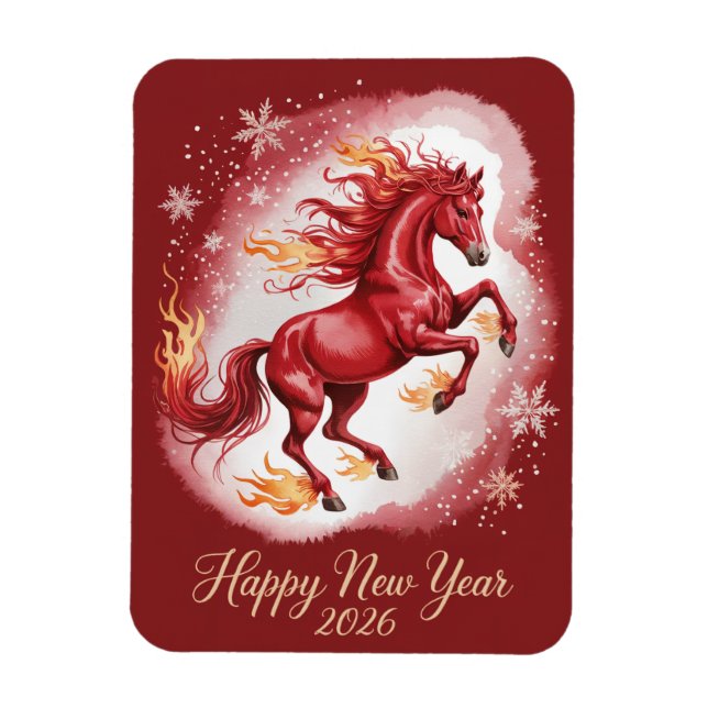Magnet Flexible Nouvel An chinois du Cheval 2026 (Vertical)