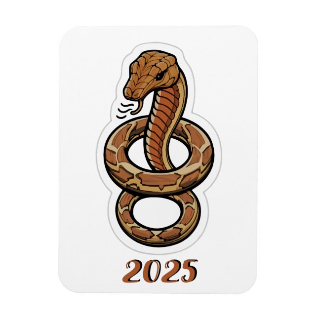 Magnet Flexible Nouvel An Chinois Du Serpent 2025 (Vertical)