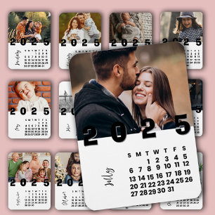 Magnet Flexible Nouvel An Juillet 2025 Calendrier Photo de famille