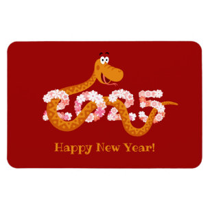 Magnet Flexible Nouvel an lunaire chinois Zodiac Wood Snake 2025