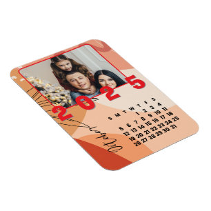 Magnet Flexible Nouvelle Année 2025 Octobre Calendrier Photo de Fa