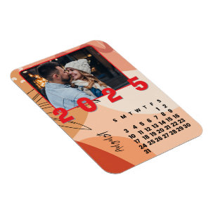 Magnet Flexible Nouvelle année Mois d'août 2025 Calendrier Photo d