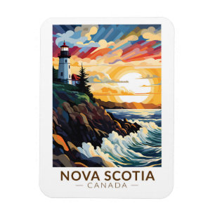 Magnet Flexible Nouvelle-Écosse Canada Phare Voyage Art Vintage