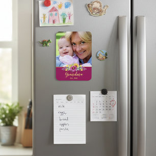 Magnet Flexible Nouvelle Grand-mère jolie photo florale