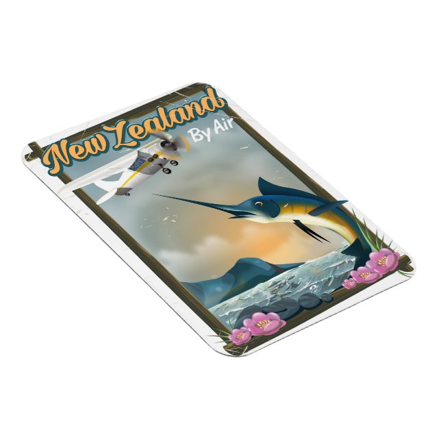 Magnet Flexible Nouvelle-Zélande affiche de voyage de pêche (Côté Droit)