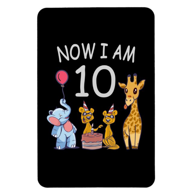 Magnet Flexible Now I, 10 ans d'âge 10 Birthday (Vertical)