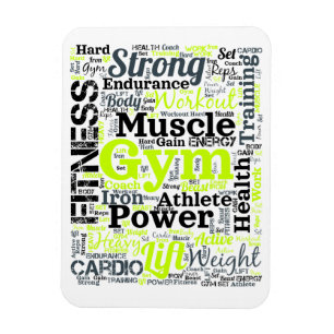 Magnet Flexible Nuage de mots de séance de gym intense