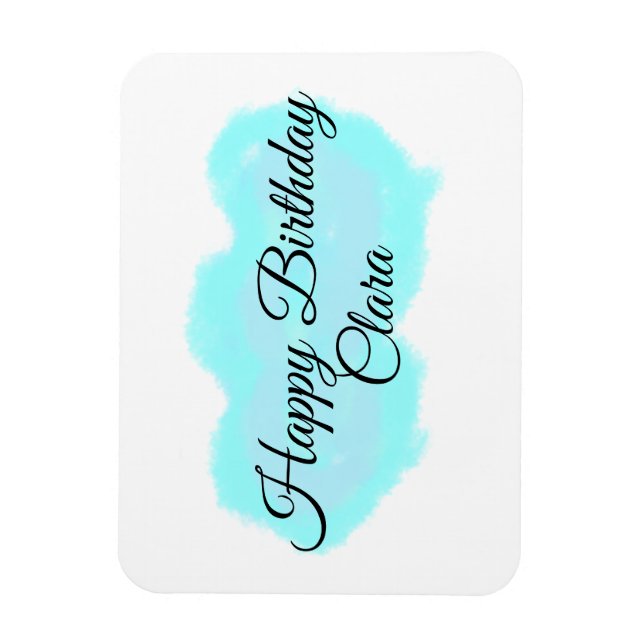 Magnet Flexible Nuages bleu vert pastel heureux anniversaire enfan (Vertical)