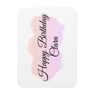 Magnet Flexible Nuages rose orange pastel heureux anniversaire mod