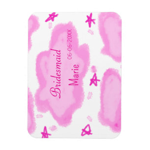 Magnet Flexible nuages roses pastel stars bridesmaid girly moderne
