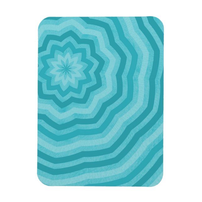 Magnet Flexible Nuances de turquoise dessin de fleurs abstrait (Vertical)