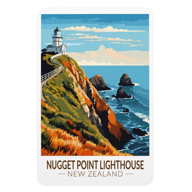 Magnet Flexible Nugget Point Lighthouse Nouvelle-Zélande Voyage Vi (Vertical)