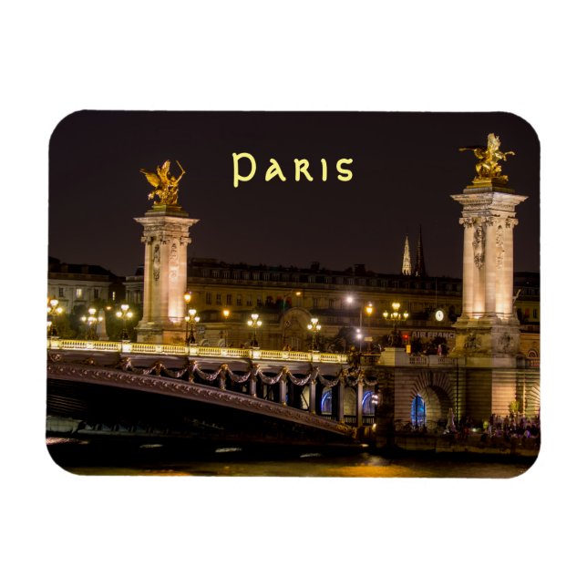 Magnet Flexible Nuit au-dessus du pont Alexandre III - Paris, (Horizontal)