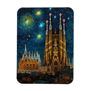Magnet Flexible Nuit Catalan Starry   Gaudí rencontre Van Gogh