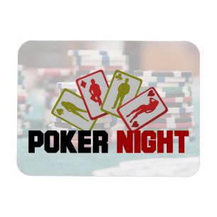 Magnet Flexible Nuit de poker avec cartes à jouer et jetons de pok