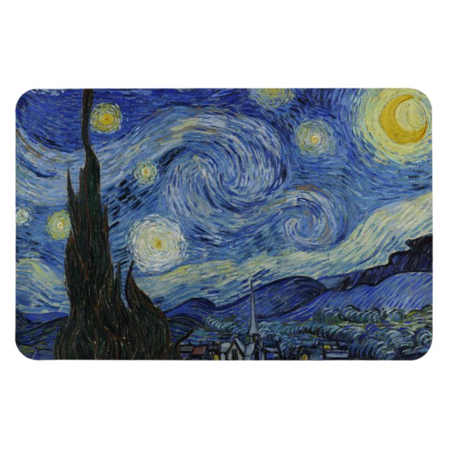 Magnet Flexible Nuit étoilée, peinture à l'huile, Vincent Van Gogh (Horizontal)