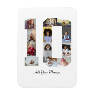 Magnet Flexible Numéro 10 Photo Collage Poster