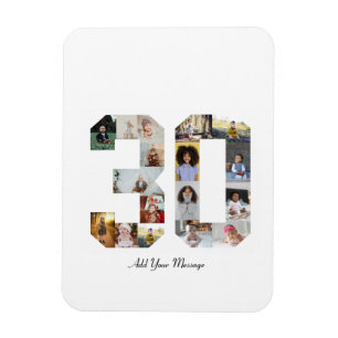Magnet Flexible Numéro 30 Collage photo