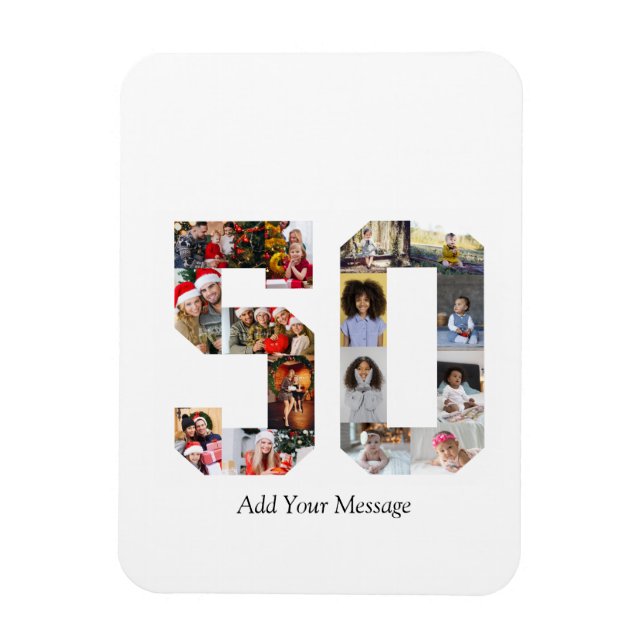 Magnet Flexible Numéro 50 Collage photo (Vertical)