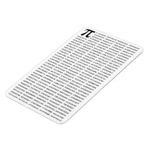 Magnet Flexible Numéro Pi 1000 Premiers Chiffres   Symbole mathéma