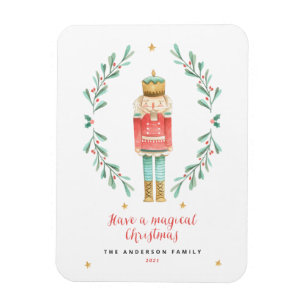Magnet Flexible Nutcracker watercolor botanical cute Christmas Pos