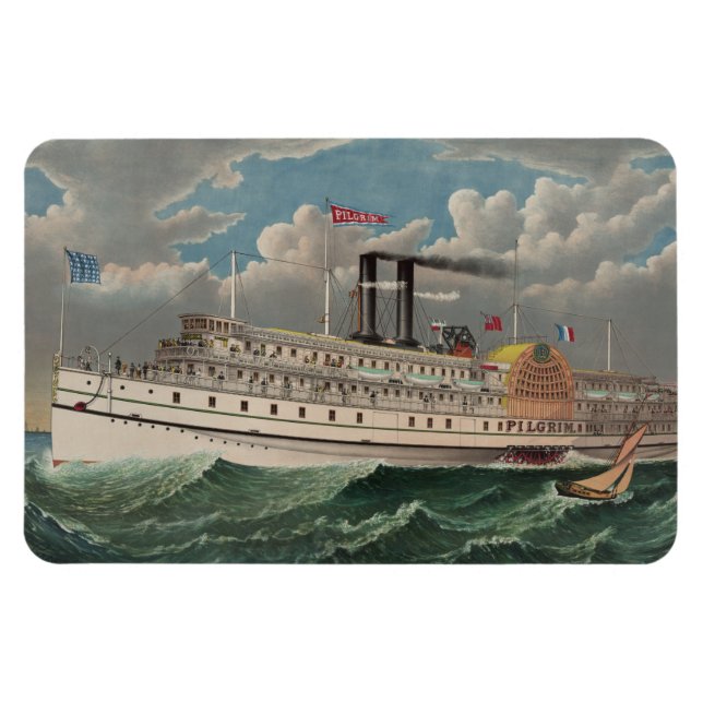 Magnet Flexible NY Voyage Grand Paddlewheel Bateau à vapeur Le Pèl (Horizontal)