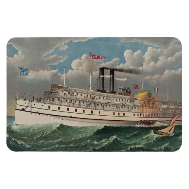 Magnet Flexible NY Voyage Grand Paddlewheel Bateau à vapeur Le Pèl (Horizontal)