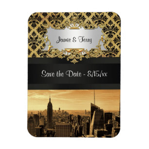 Magnet Flexible NYC Skyline Sepia B5 Blk Rib Damask Enregistrer la