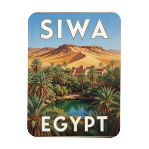 Magnet Flexible Oasis de Siwa Égypte Paysage du désert de Palmiers