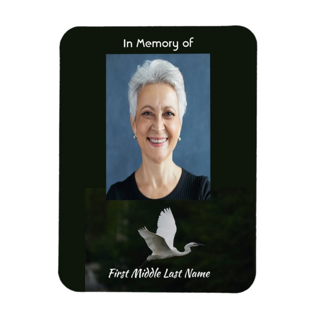 Magnet Flexible Objet de souvenir mémorial de l'oiseau aigrette bl (Vertical)