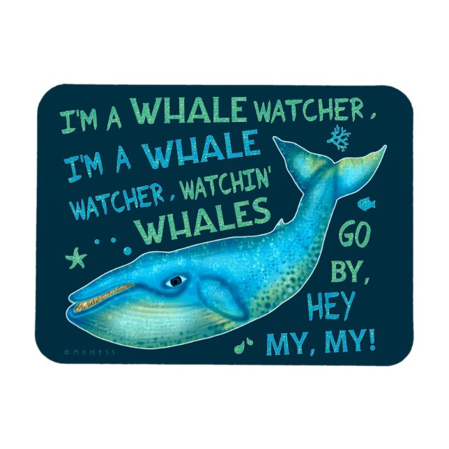 Magnet Flexible Observation des baleines Vacances en famille Crois (Horizontal)
