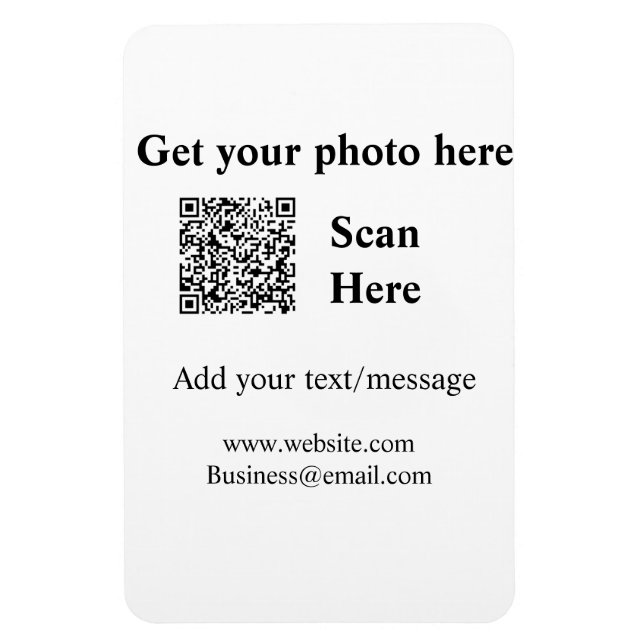 Magnet Flexible Obtenez votre photo scan QR ajouter l'adresse e-ma (Vertical)