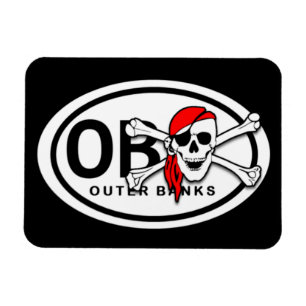 Magnet Flexible OBX Crâne et os croisés Pirate magnétique