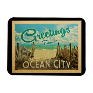 Magnet Flexible Ocean City Beach Vintage voyage