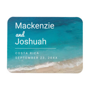 Magnet Flexible Ocean Turquoise Water Beach Mariage Enregistrer la