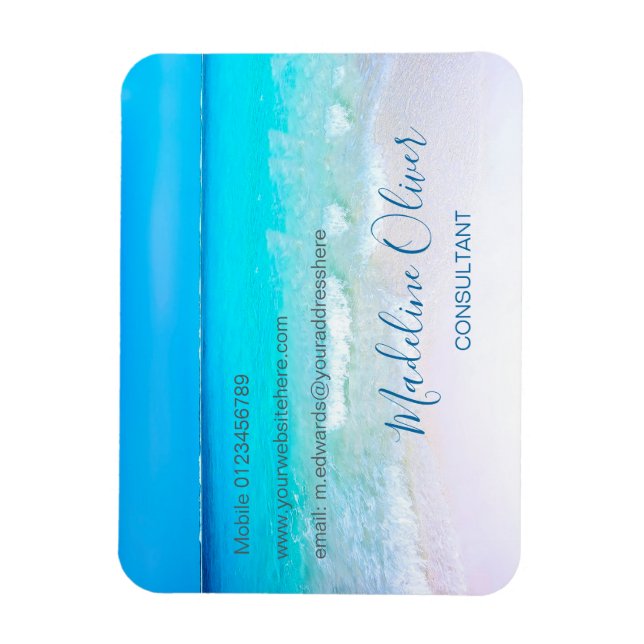 Magnet Flexible Ocean Wave Beach Blue Scene Moderne (Vertical)