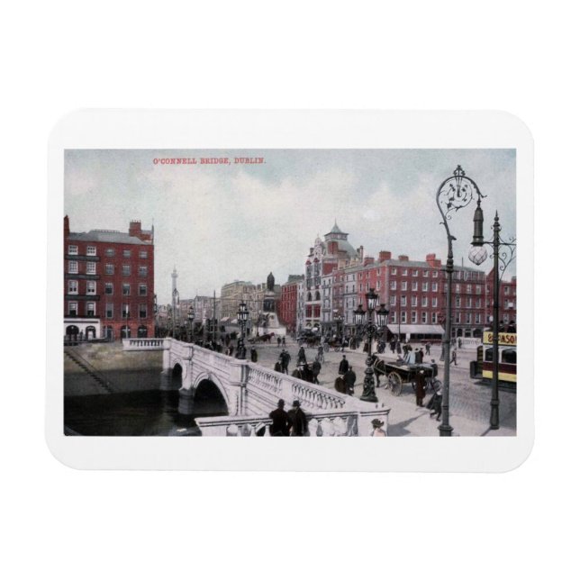 Magnet Flexible O'Connell Bridge, Dublin, Irlande, Vintage (Horizontal)