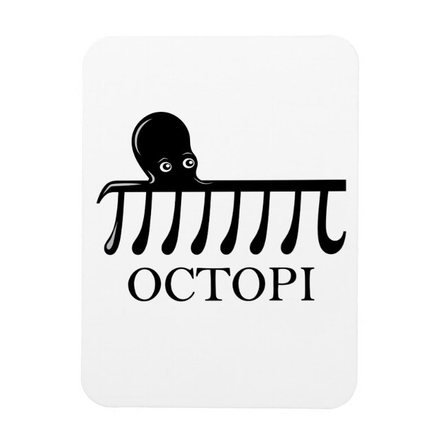 Magnet Flexible Octopi - Funny Pi Octopus Math (Vertical)