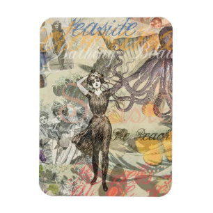 Magnet Flexible Octopus Beach Vacation Victorian Gothic Fun
