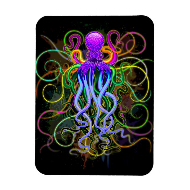 Magnet Flexible Octopus Luminescence psychédélique (Vertical)