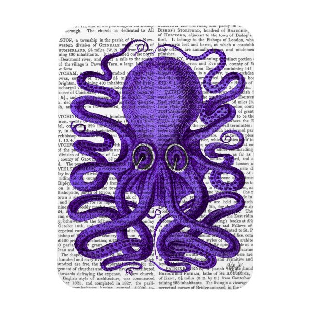 Magnet Flexible Octopus pourpre (Vertical)