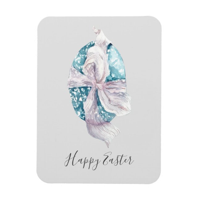 Magnet Flexible Œuf de Pâques enveloppé de ruban aquarelle (Vertical)