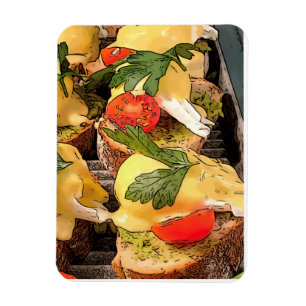 Magnet Flexible Oeufs pochés avec Avocado sur toast